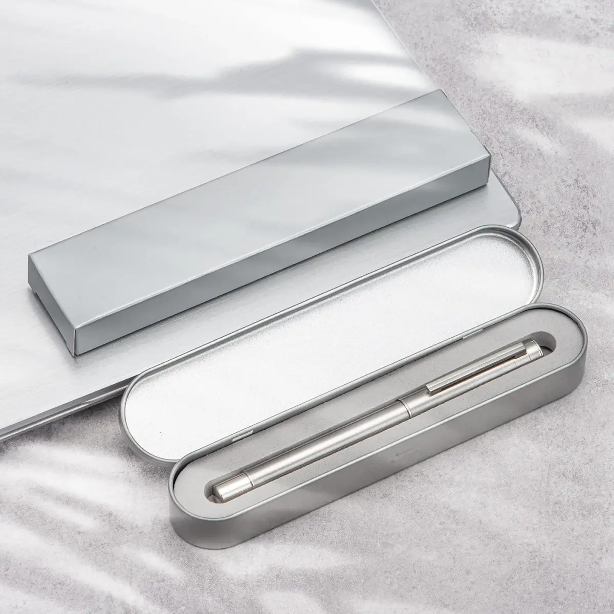 Asvine 1861 Stainless Steel Fountain Pen with Long Blade Nib & Metal Case | Smooth Writing for Professionals - view 4
