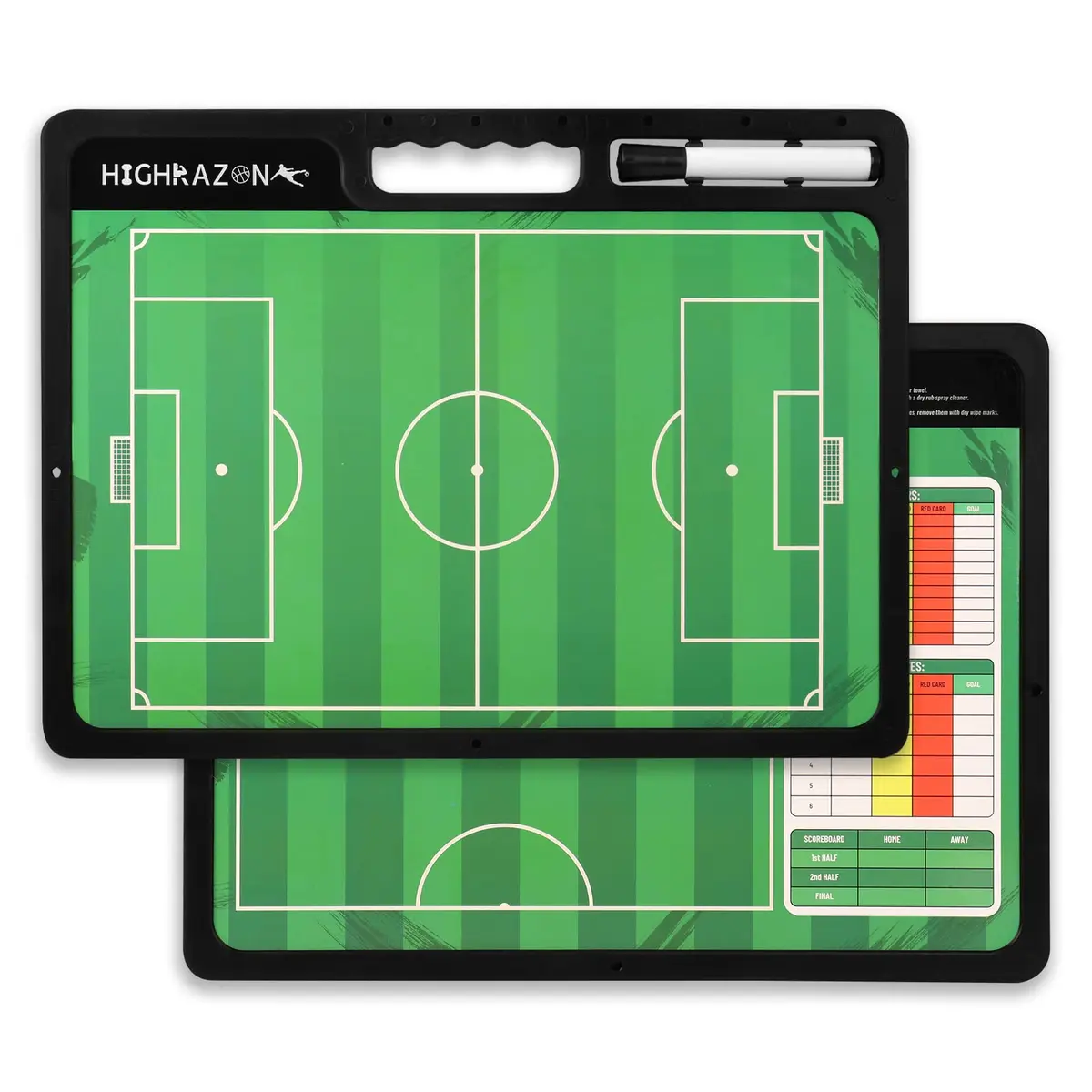 HIGHRAZON Dry Erase Soccer Clipboard 16.5''Lx12.4''W | Portable Double-Sided Coaching Board - main product image
