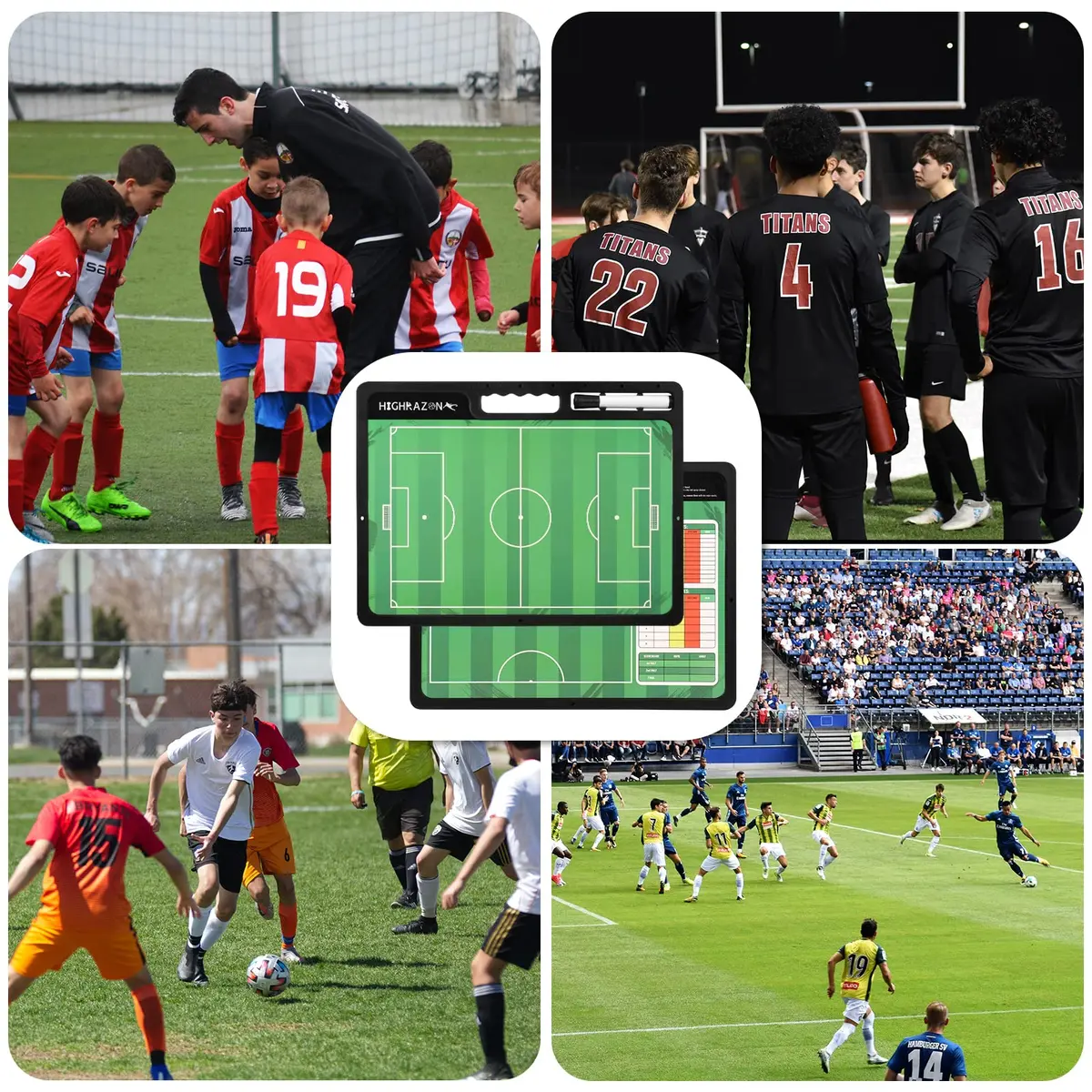 HIGHRAZON Dry Erase Soccer Clipboard 16.5''Lx12.4''W | Portable Double-Sided Coaching Board - view 7