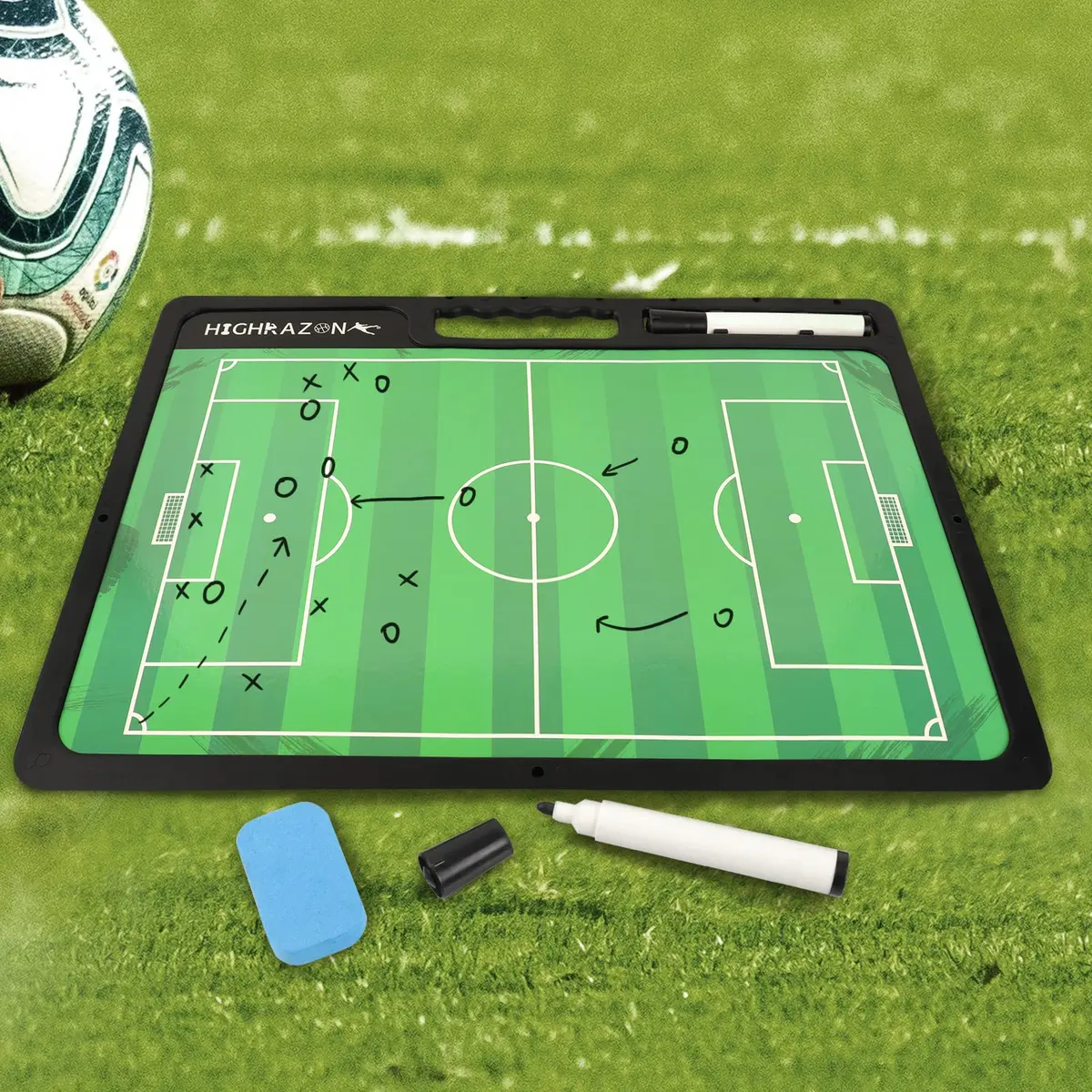 HIGHRAZON Dry Erase Soccer Clipboard 16.5''Lx12.4''W | Portable Double-Sided Coaching Board - view 3
