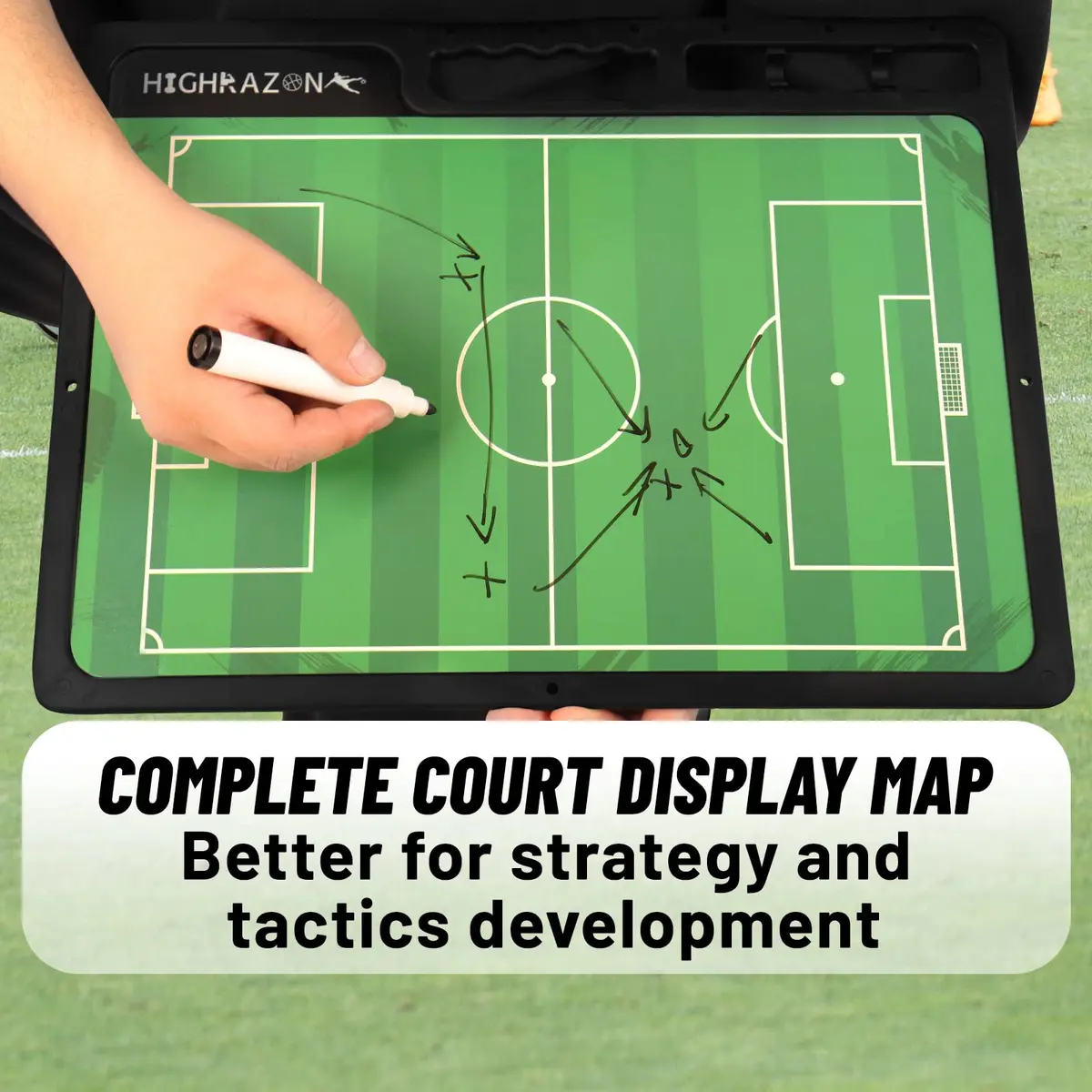 HIGHRAZON Dry Erase Soccer Clipboard 16.5''Lx12.4''W | Portable Double-Sided Coaching Board - view 4