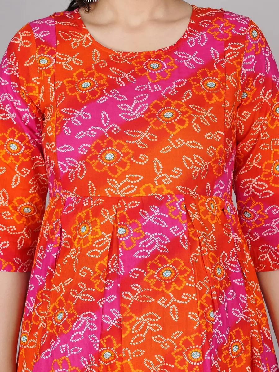 Jikonet Women's Maternity Red Floral Maxi Dress with Long Sleeves | Easy Breastfeeding Access - view 4