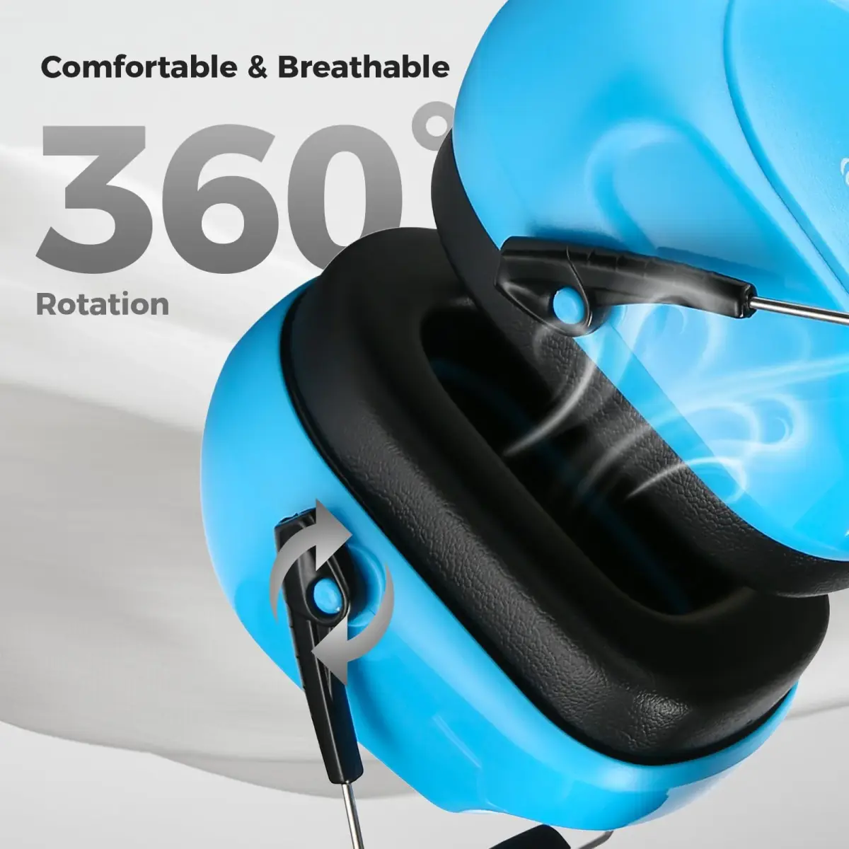 ProCase NRR 28dB Noise Cancelling Earmuffs | ANSI S3.19 Certified, Foldable & Adjustable for Adults & Teens - view 4