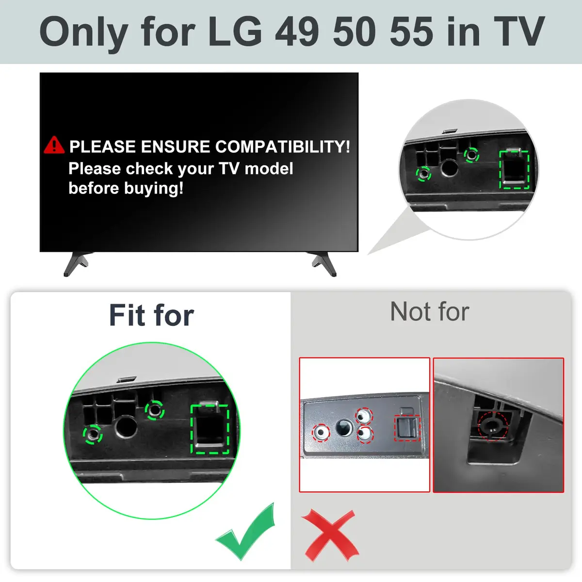 Maozhren Replacement TV Stand Legs for LG 49-55 Inch TVs | Includes Screws & Instructions - view 3
