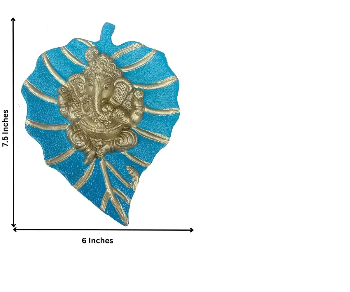 Craft Trade Blue Metal Wall Hanging Sculpture 19cm (7.5") x 15cm (6") | Vastu Item for Good Luck - view 4