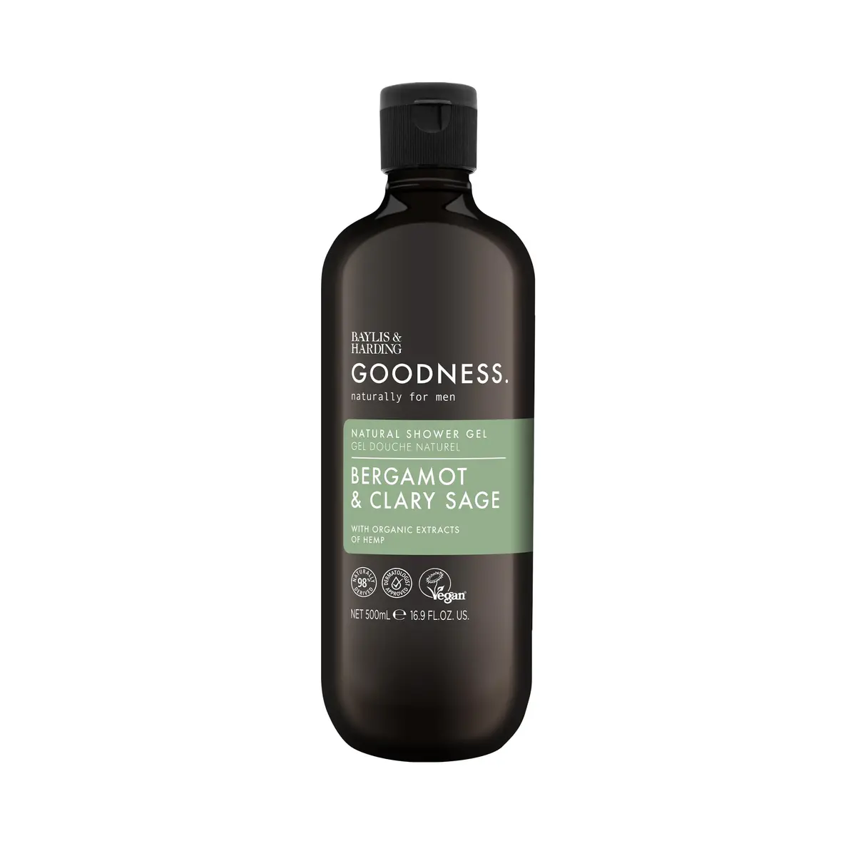 Baylis & Harding Natural Shower Gel 16.9 Fl Oz | Hemp-infused, Sulfate-Free, Vegan, Recyclable Pack - view 2