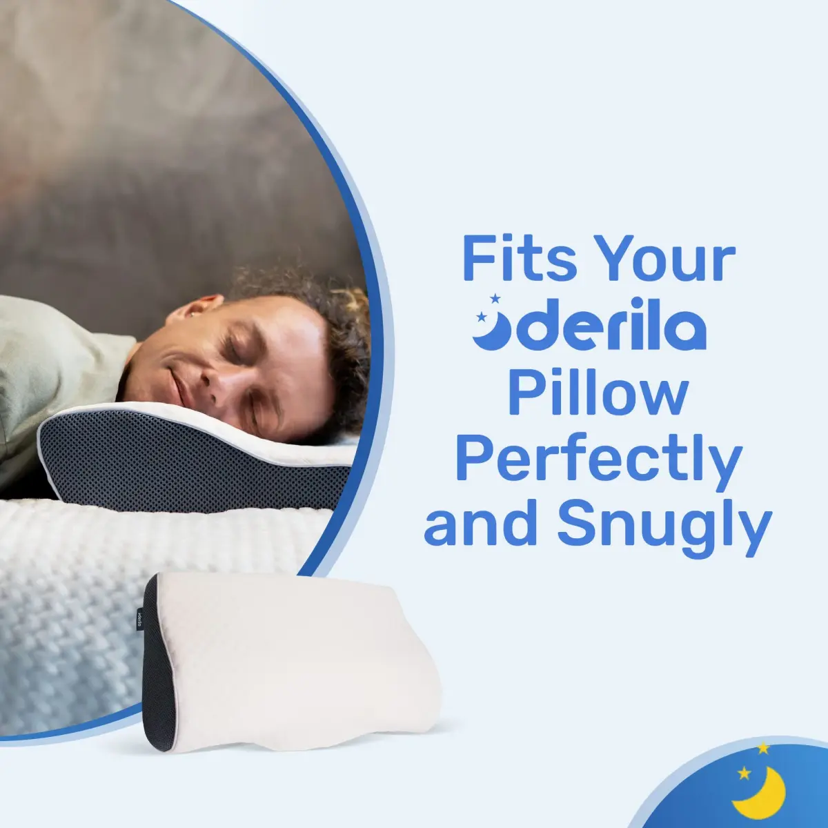 Derila White Pillowcase Cover for Neck Pillow, 50cm x 30cm (19.7" x 11.8") | Zippered, Breathable, Gentle on Skin - view 5