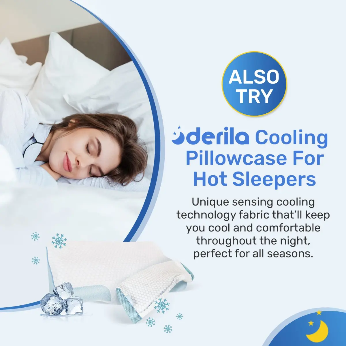 Derila White Pillowcase Cover for Neck Pillow, 50cm x 30cm (19.7" x 11.8") | Zippered, Breathable, Gentle on Skin - view 7