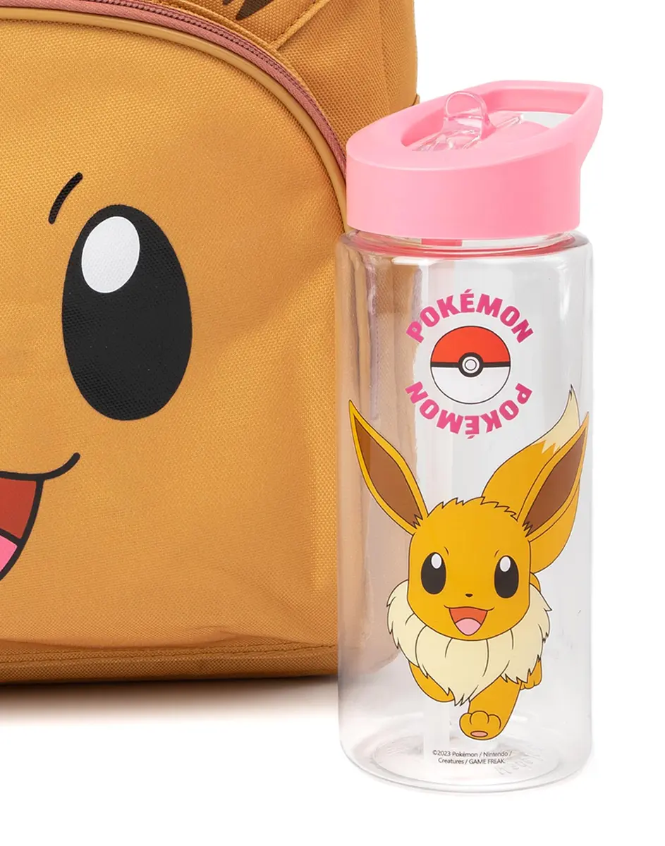 Pokémon Eevee Kids 4 Piece Backpack Set Brown Pink Rucksack Lunch Bag Pencil Case Water Bottle School Accessories Bundle - view 6