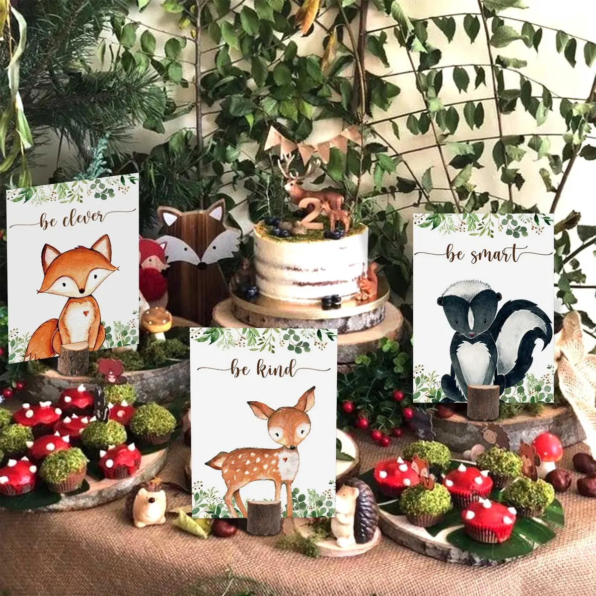 Buerhanerry Woodland Centerpieces 8 pcs | Woodland Baby Shower Table Decor - view 4