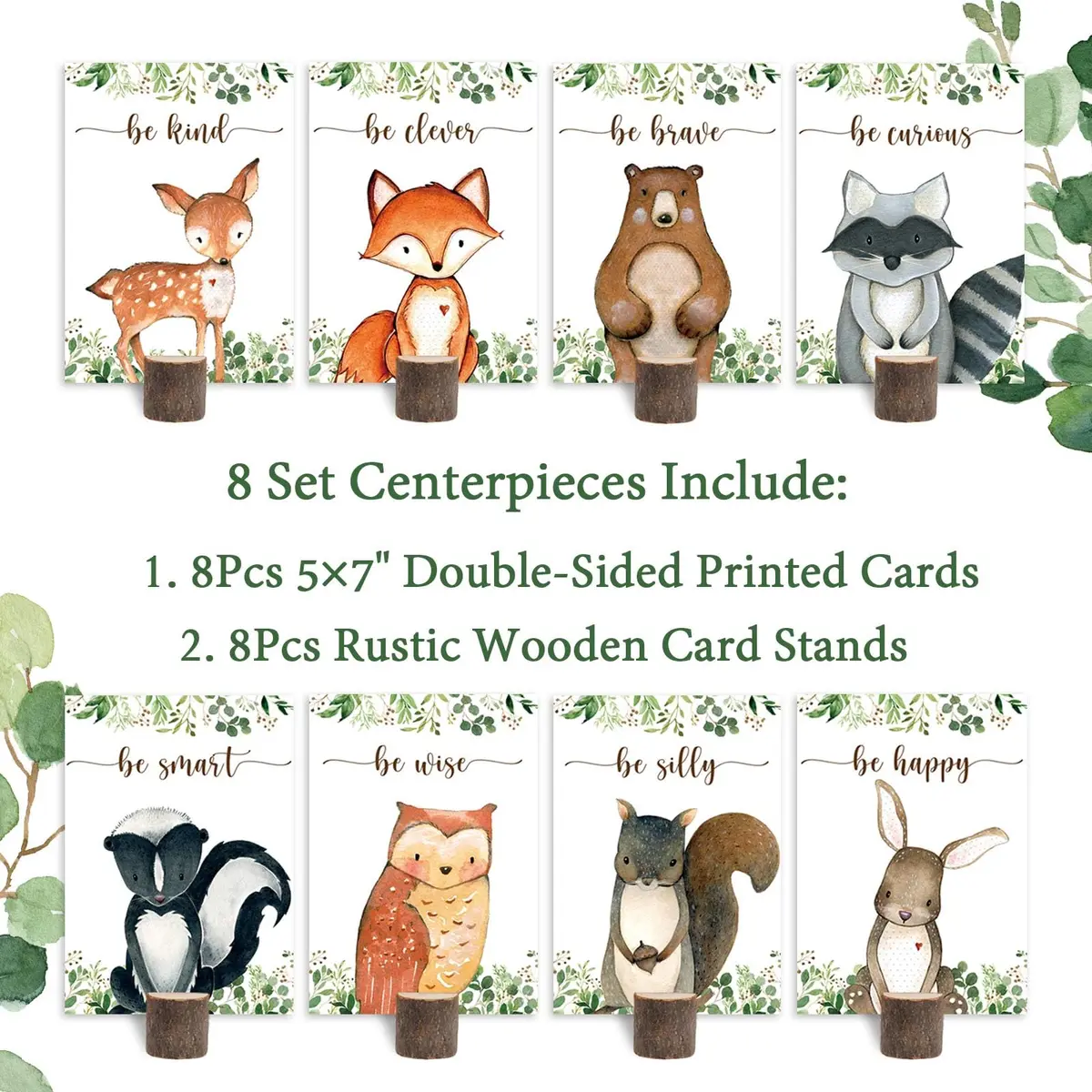 Buerhanerry Woodland Centerpieces 8 pcs | Woodland Baby Shower Table Decor - view 2