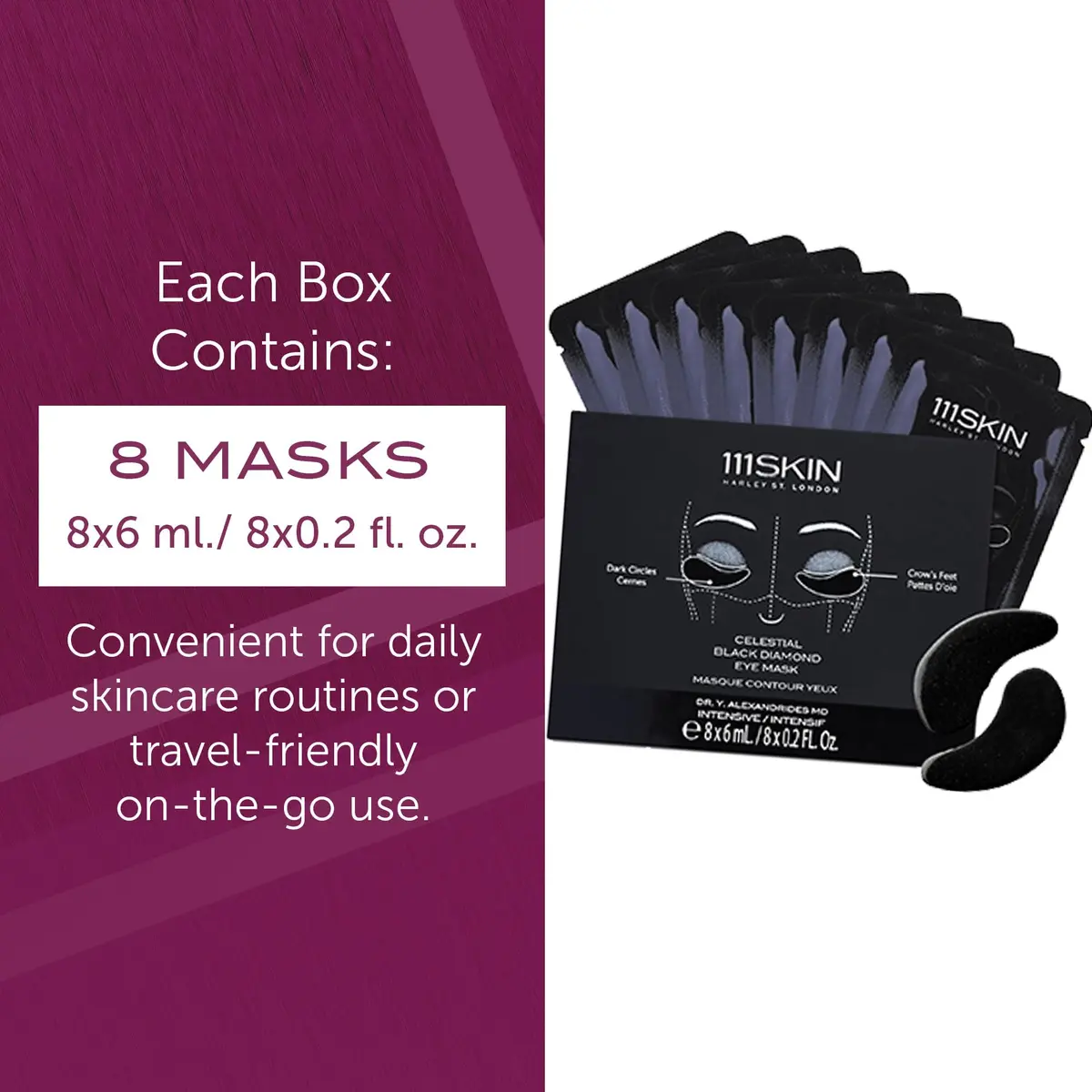 111SKIN Black Diamond Eye Mask Hydrating Under Eye Patches 8 Pairs | Brighten & Firm with Collagen & Diamond Dust - view 6