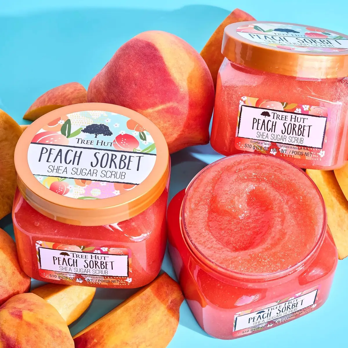Tree Hut Shea Sugar Scrub, Peach Sorbet 18 oz | Exfoliating & Hydrating Body Scrub for All Skin Types - view 6