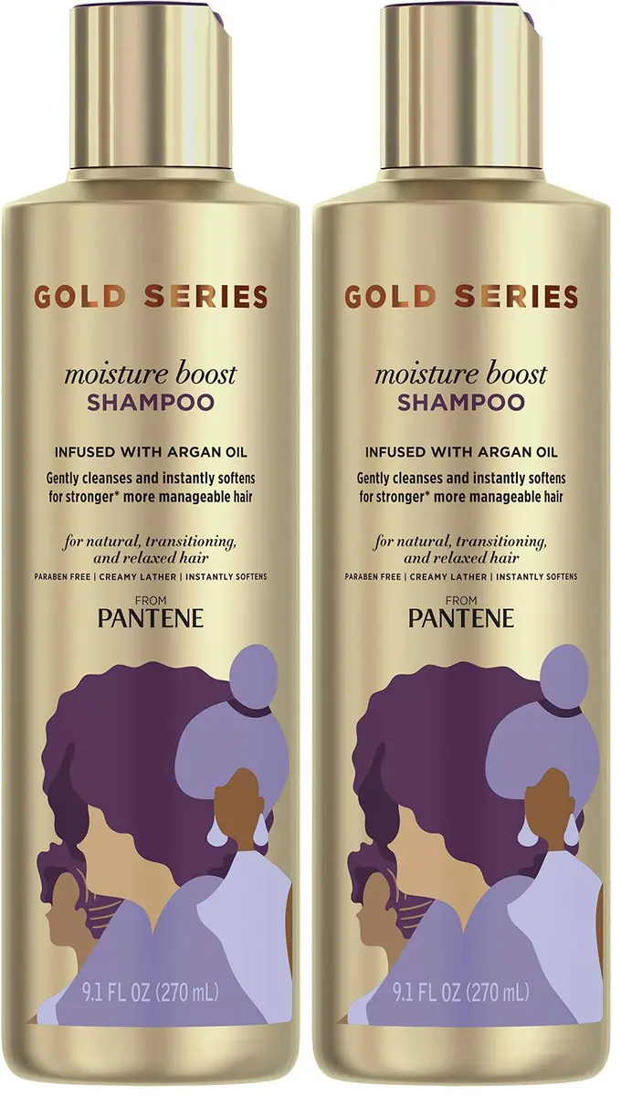 Pantene ProV Gold Series Moisture Boost Shampoo 537ml (18.2 Fl Oz) | Infused with Argan Oil for Damaged Hair - main product image