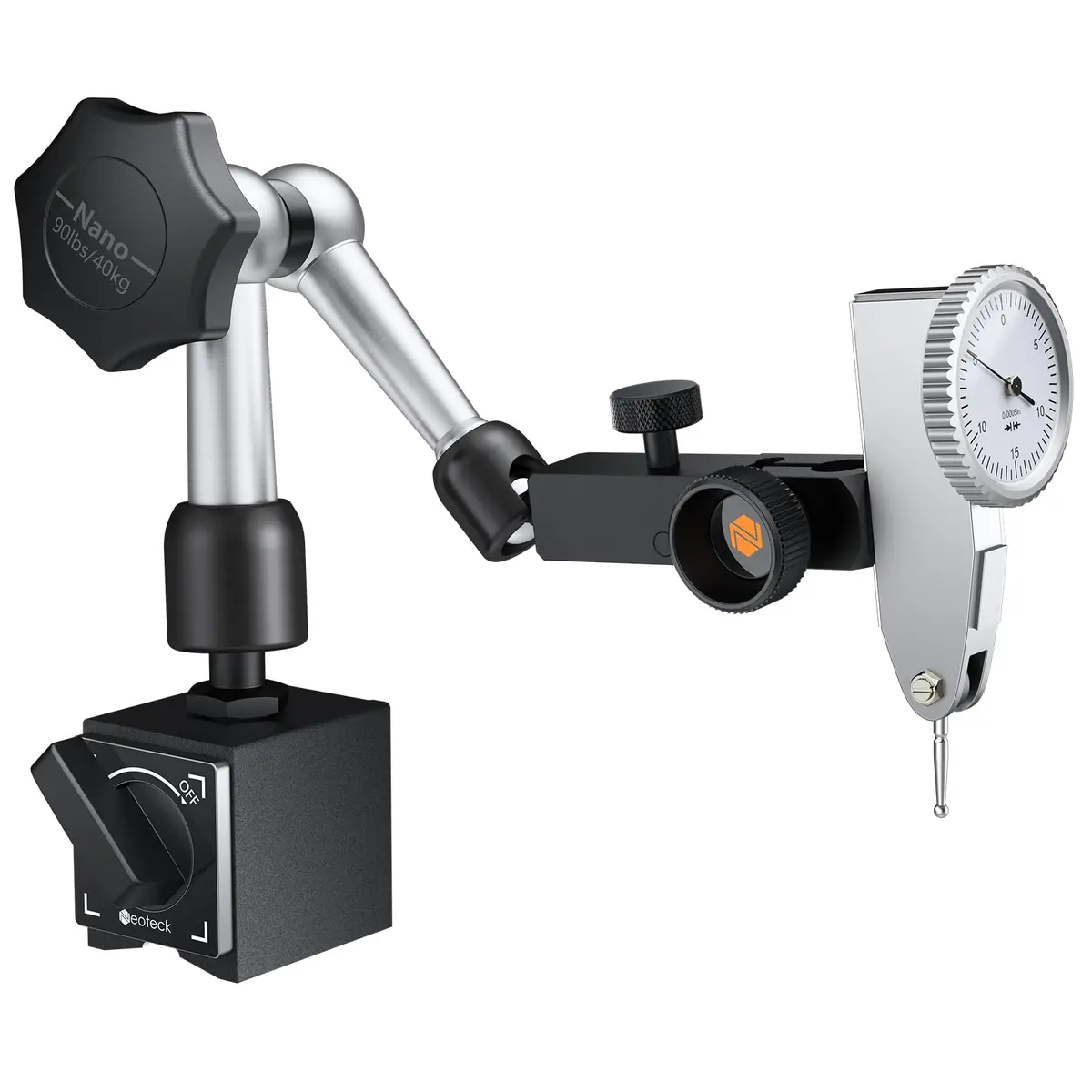 Neoteck Magnetic Base Stand for Test Indicators | 90lbs/40kg Tensile Force, Steel, Compact & Precise - view 7