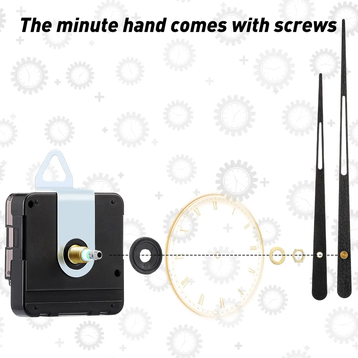 Jadive 2 Pcs Clock Movement Long Shaft | Fit for 24'' Clock, 32.5mm Shaft, DIY Repair - view 4