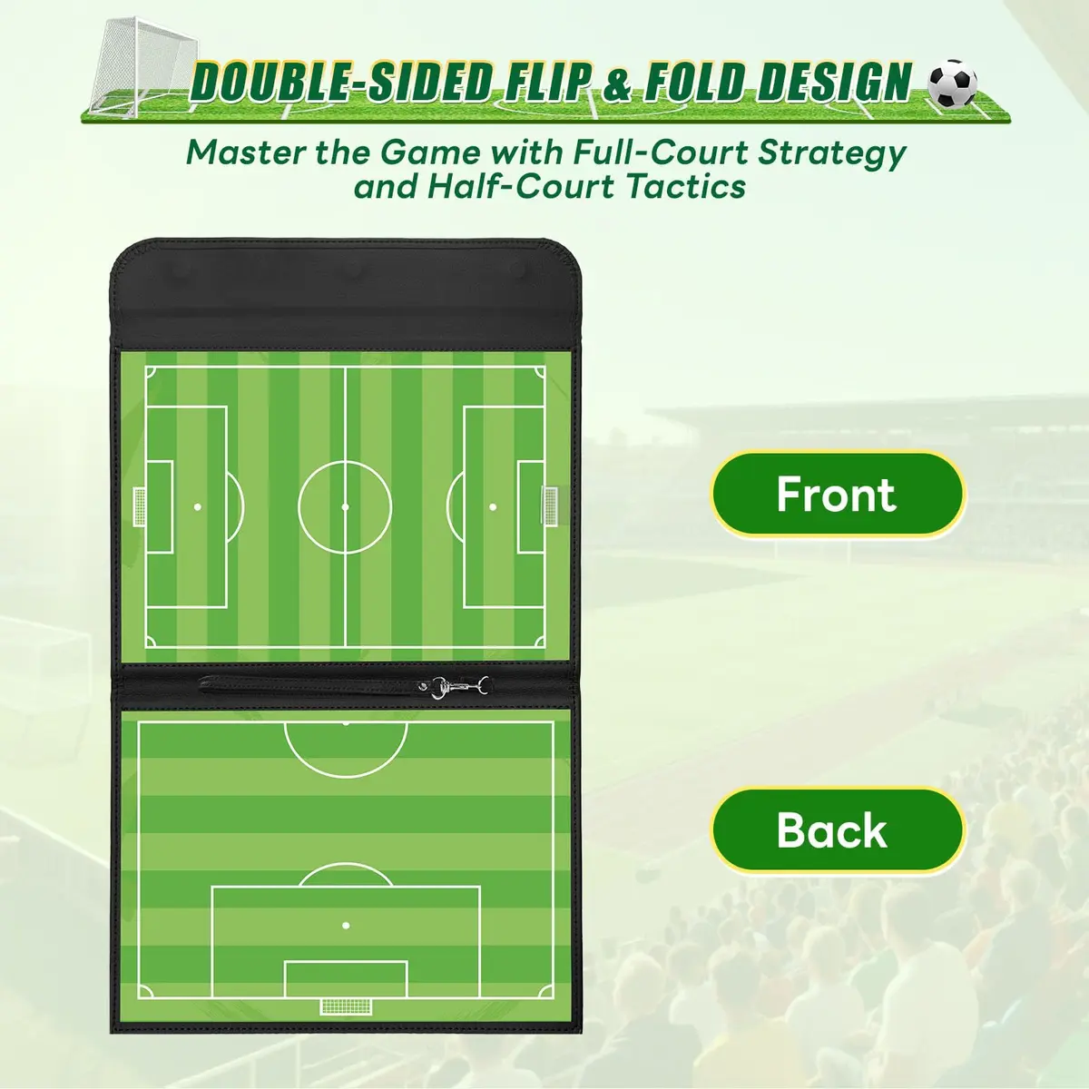 HIGHRAZON Soccer Coaching Board, Magnetic Soccer Clipboard for Coaches, Foldable Board with Dry Erase Marker | Premium Tactical Board 54x32cm - view 6