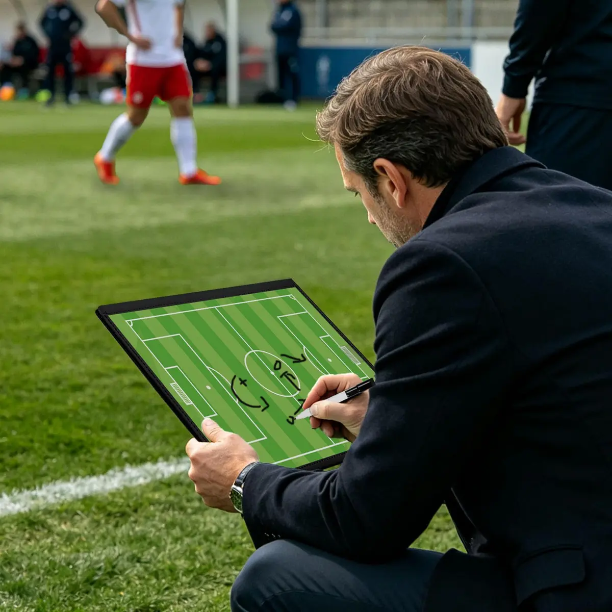 HIGHRAZON Soccer Coaching Board, Magnetic Soccer Clipboard for Coaches, Foldable Board with Dry Erase Marker | Premium Tactical Board 54x32cm - view 9