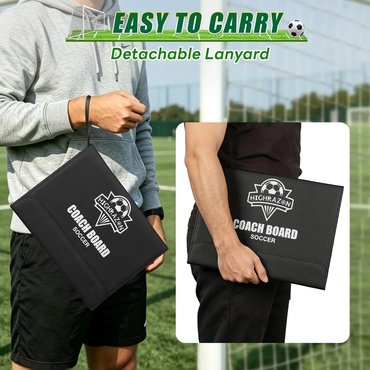 HIGHRAZON Soccer Coaching Board, Magnetic Soccer Clipboard for Coaches, Foldable Board with Dry Erase Marker | Premium Tactical Board 54x32cm - view 3