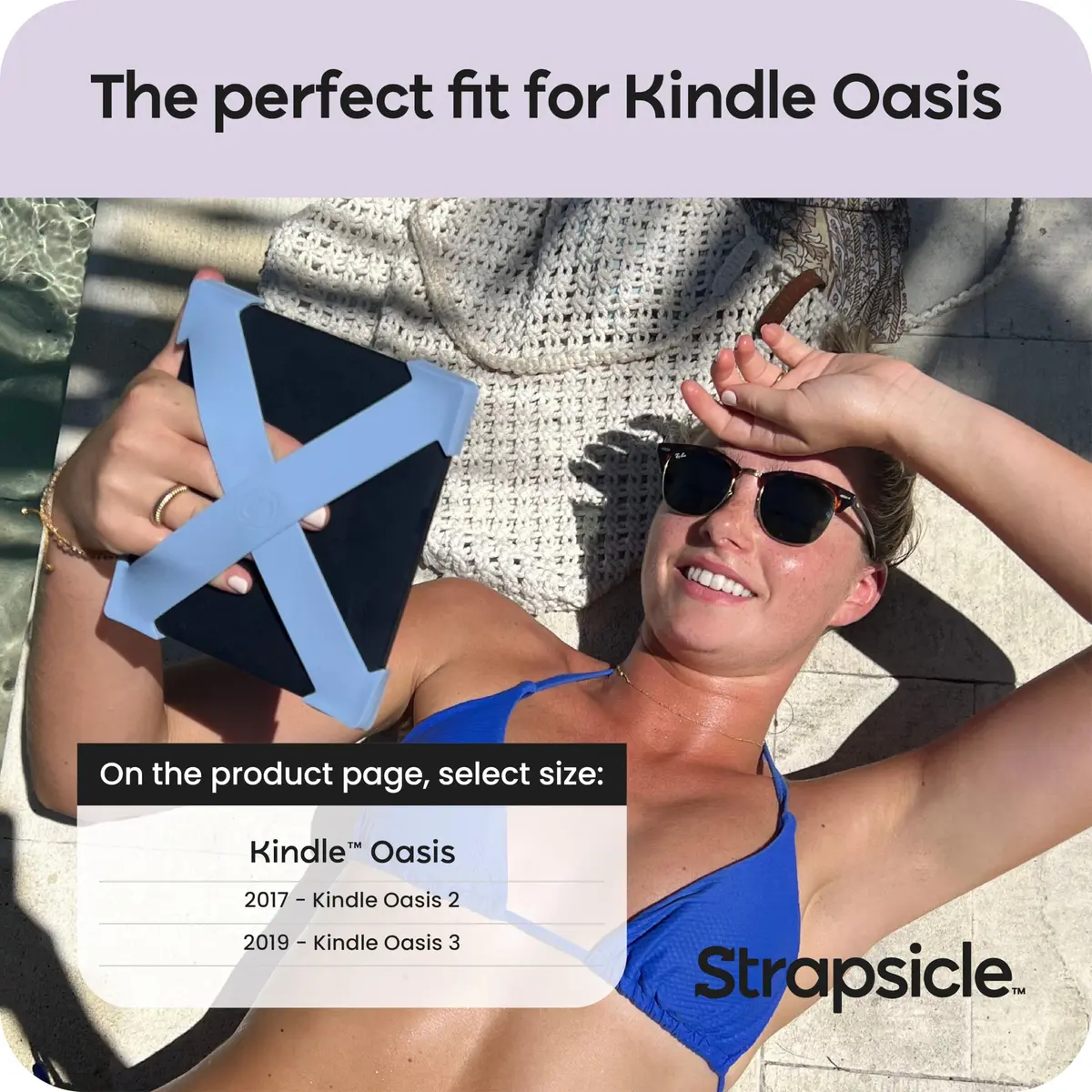 Strapsicle Hand Straps for Kindle Oasis (Pack of 2) | Comfortable Reading Grip, Soft Silicone, Snug Fit - view 3