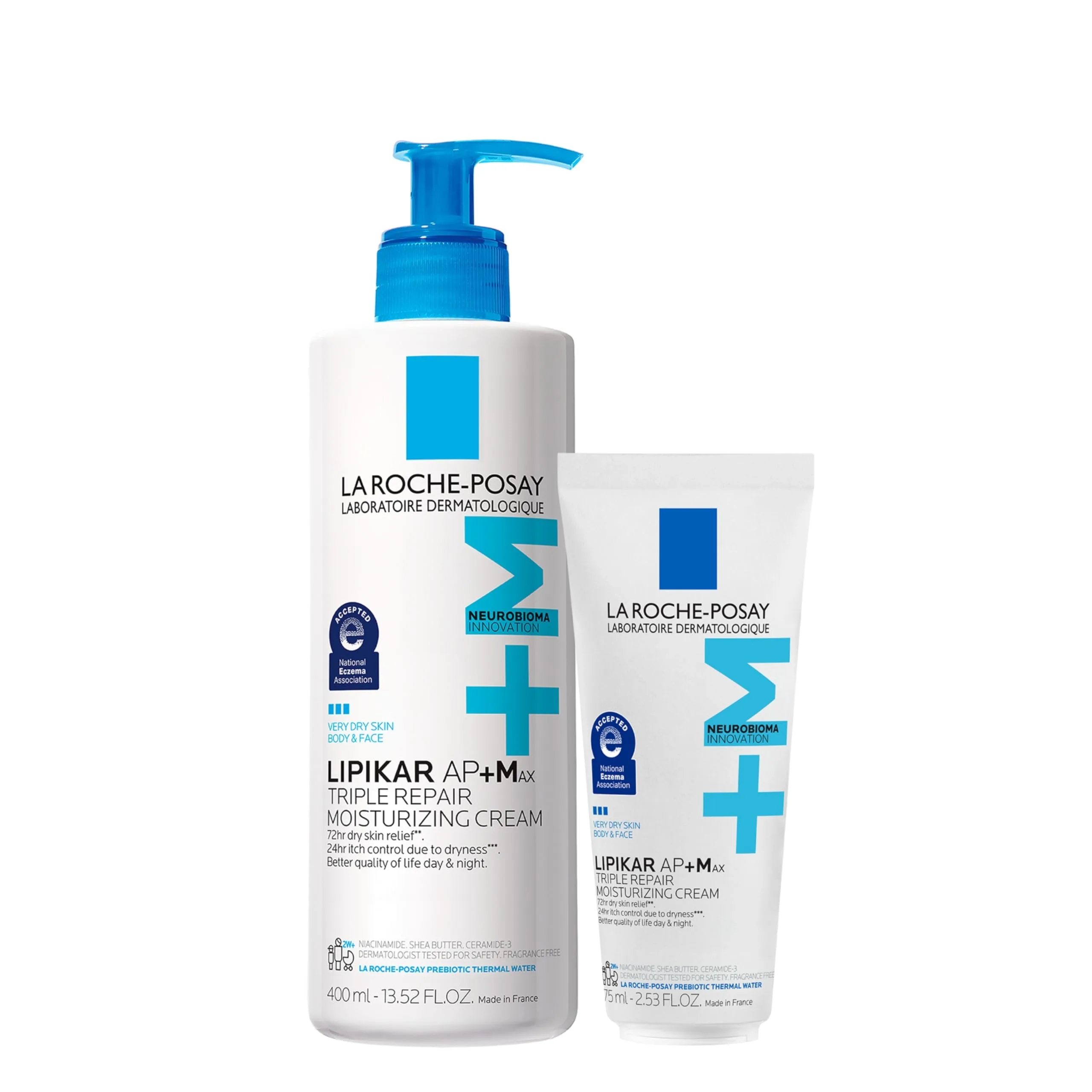 La Roche-Posay Lipikar AP+MAX Triple Repair Moisturizing Body Cream Face & Body Lotion for Dry Skin with Shea Butter & Niacinamide, 475ml - main product image