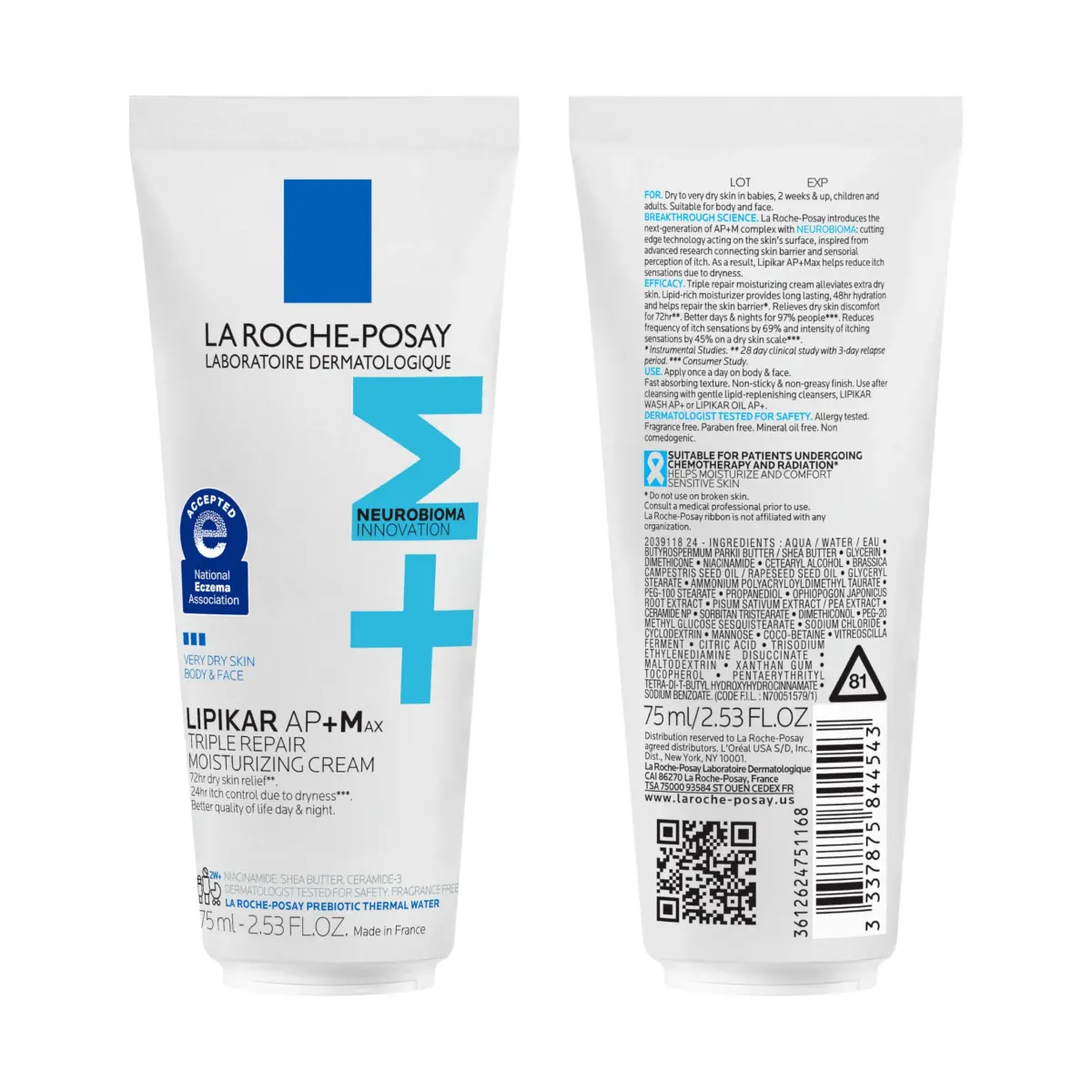 La Roche-Posay Lipikar AP+MAX Triple Repair Body Cream 400ml (13.5 Fl Oz) | Clinically Proven for Dry, Itchy Skin - view 6