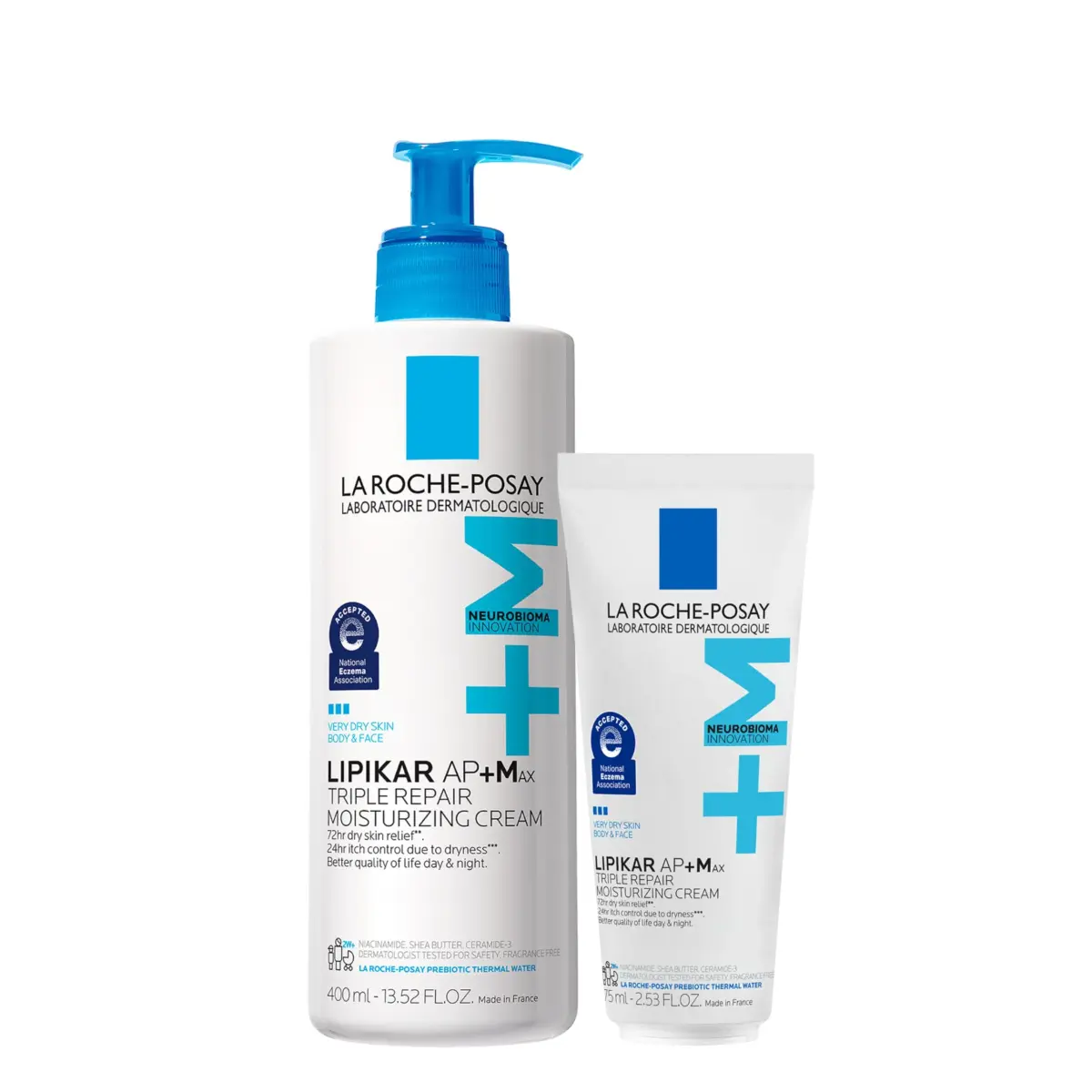 La Roche-Posay Lipikar AP+MAX Triple Repair Body Cream 400ml (13.5 Fl Oz) | Clinically Proven for Dry, Itchy Skin - main product image