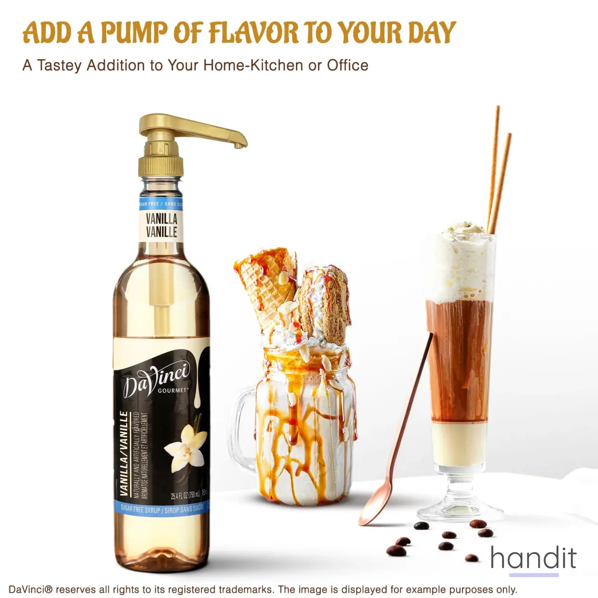 HANDIT Gold Coffee Syrup Pumps for Torani & Davinci Bottles | 8cc (0.25 oz) Dispense | 4-Pack - view 5