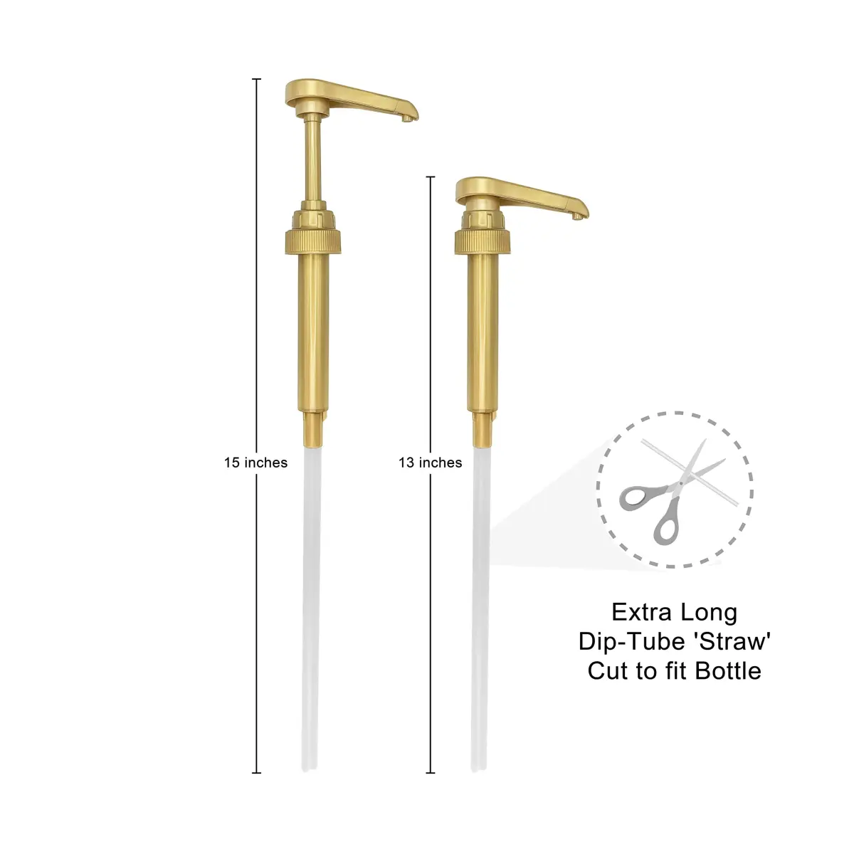 HANDIT Gold Coffee Syrup Pumps for Torani & Davinci Bottles | 8cc (0.25 oz) Dispense | 4-Pack - view 6