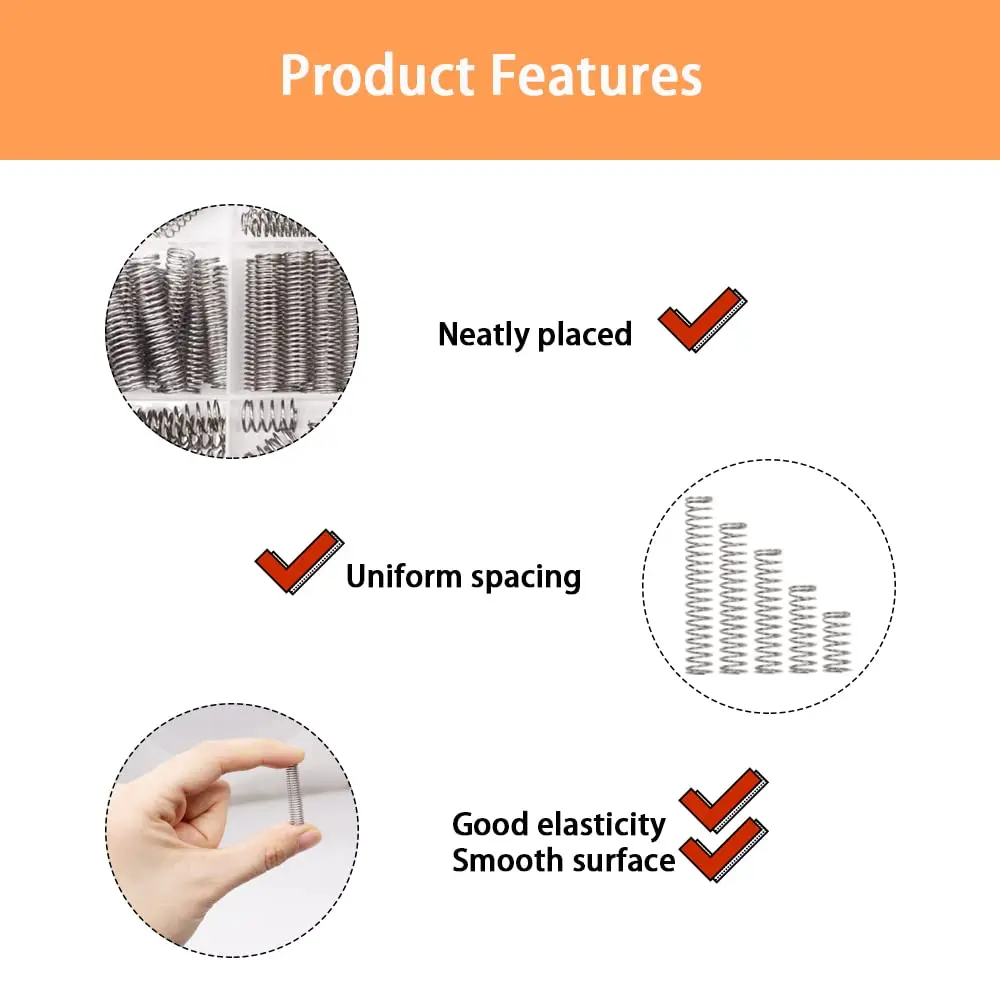 Dianrui 300PCS Compression Springs Assortment Kit 23 Sizes | 304 Stainless Steel Mini Springs for DIY Repair - view 4