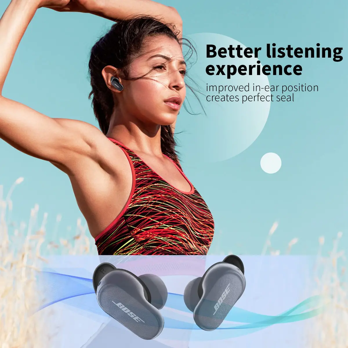 WOFRO Bose QuietComfort Ear Tips Covers - 5 Pairs, Anti Slip Silicone Sport Wingtip, Compatible with QC Earbuds 2 & Ultra (Black) | Secure Fit & Comfort - view 5