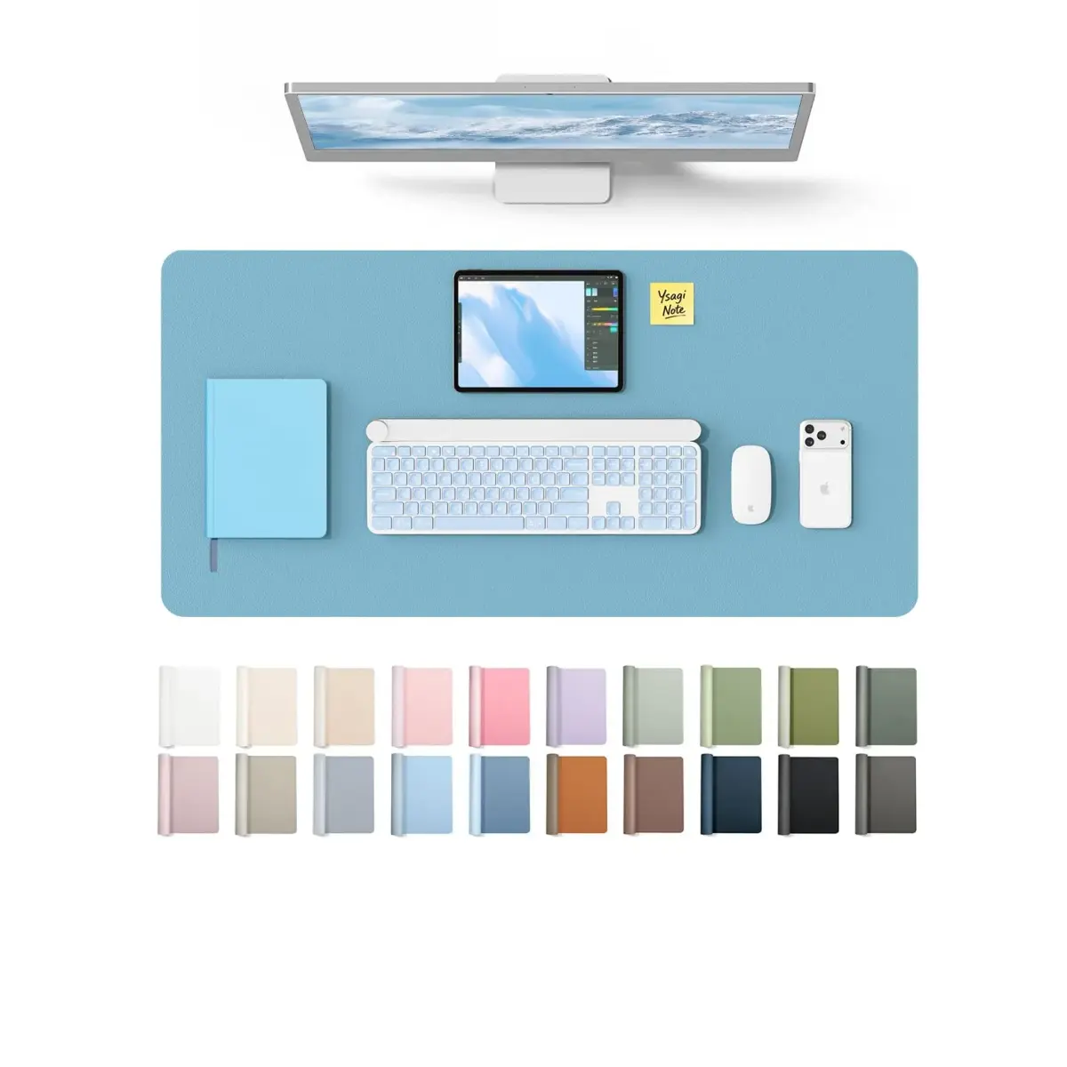 YSAGi PU Leather Desk Protector 80cm x 40cm (31.5" x 15.8") | Waterproof Writing Pad for Office and Home - main product image