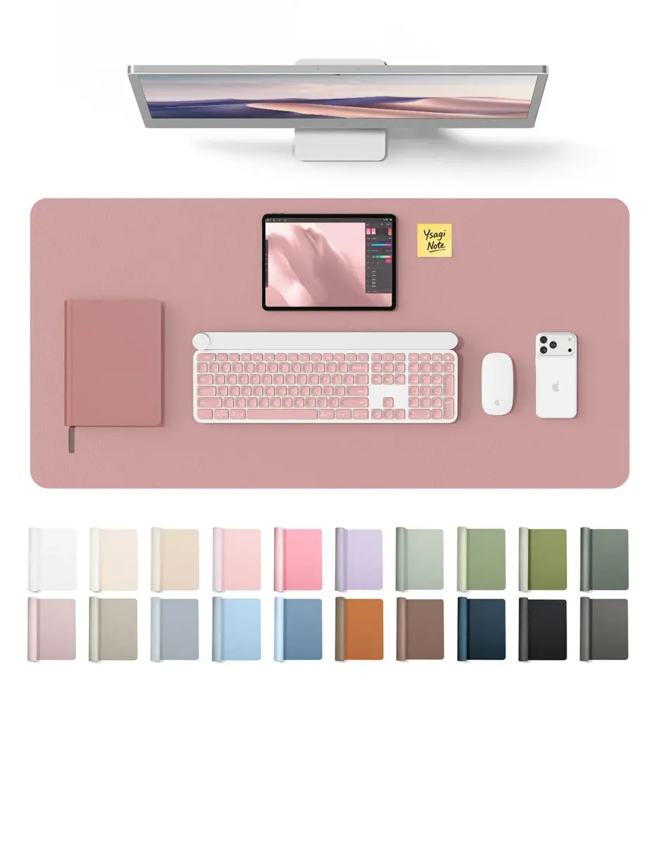 YSAGi Leather Desk Protector Mat 89.9 cm x 43.2 cm (35.4" x 17") | Protects Desks, Doubles as Large Mouse Pad - main product image