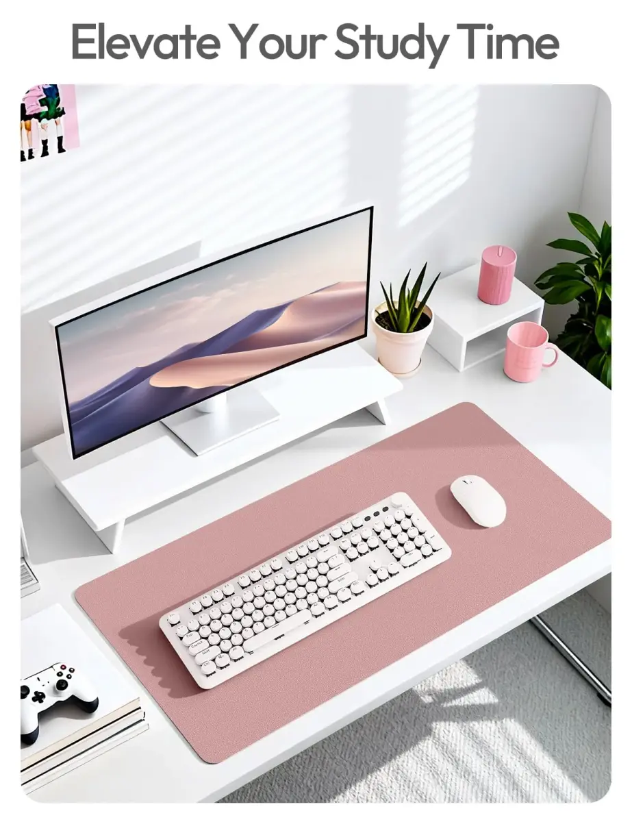 YSAGi Leather Desk Protector Mat 89.9 cm x 43.2 cm (35.4" x 17") | Protects Desks, Doubles as Large Mouse Pad - view 6