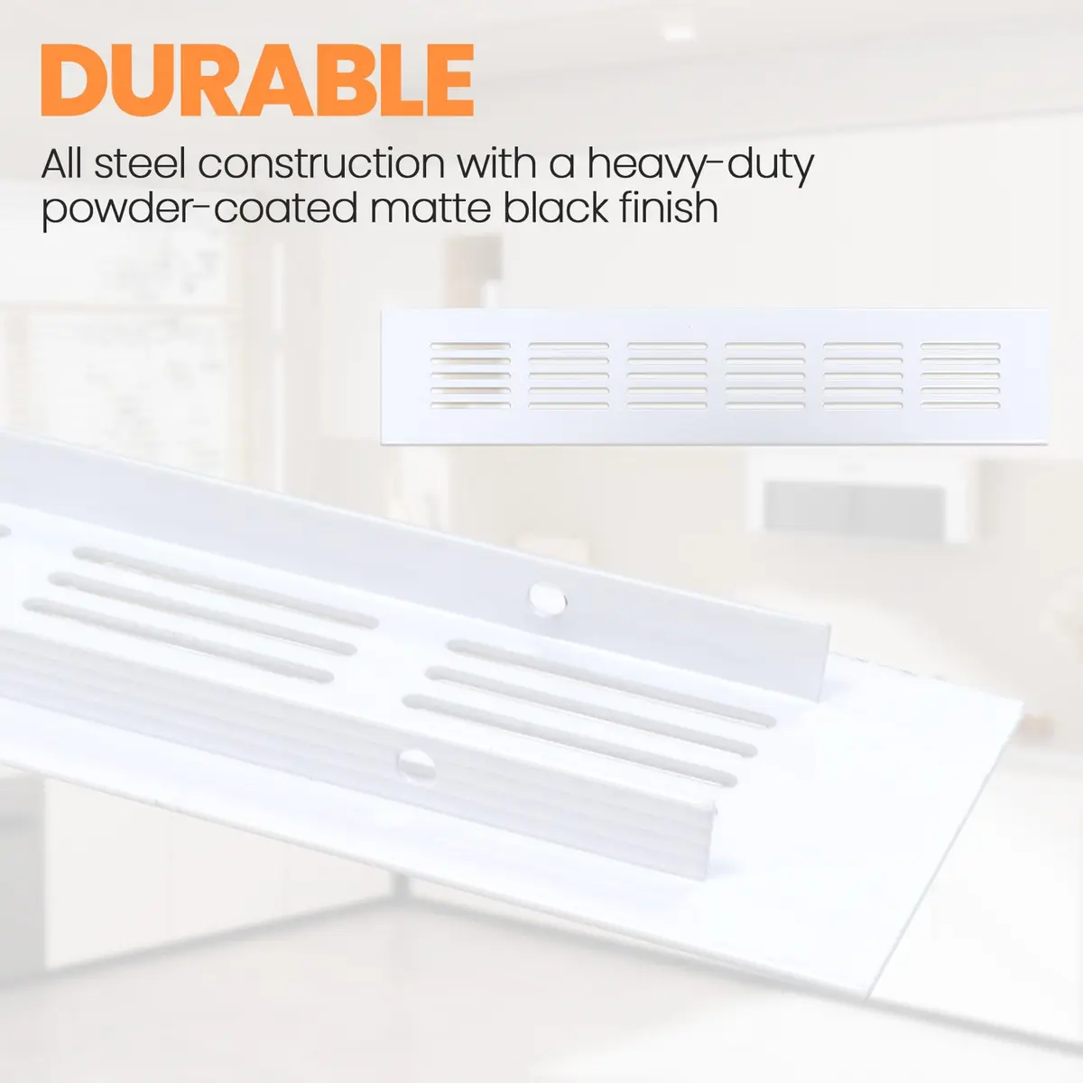 Geesatis Air Vent Covers, 2Pack White, Fits 8.6'' x 1.3" Duct Openings | Rust-Proof Aluminum - view 4