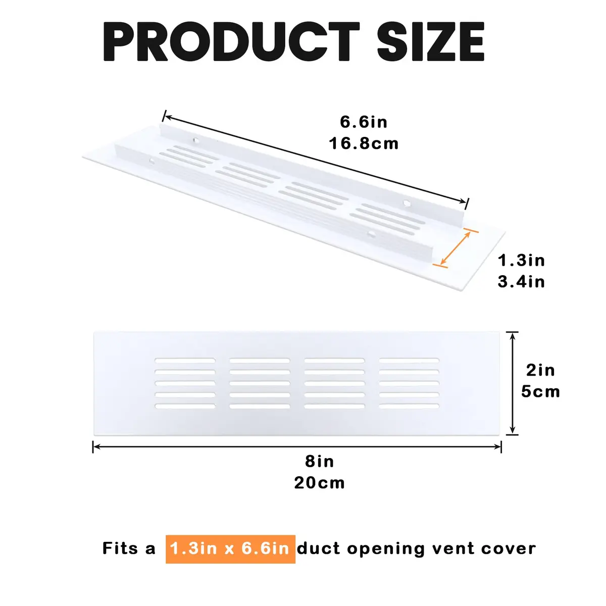 Geesatis Air Vent Covers, 2Pack White | Rust-Proof Aluminum Ventilation Grilles - view 2