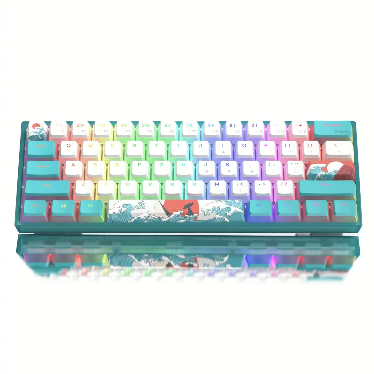 Womier WK61 V2 Mechanical RGB Wired Gaming Keyboard 61 Keys Hot-Swappable Linear Red Switch | Compatible with PC/MAC - main product image