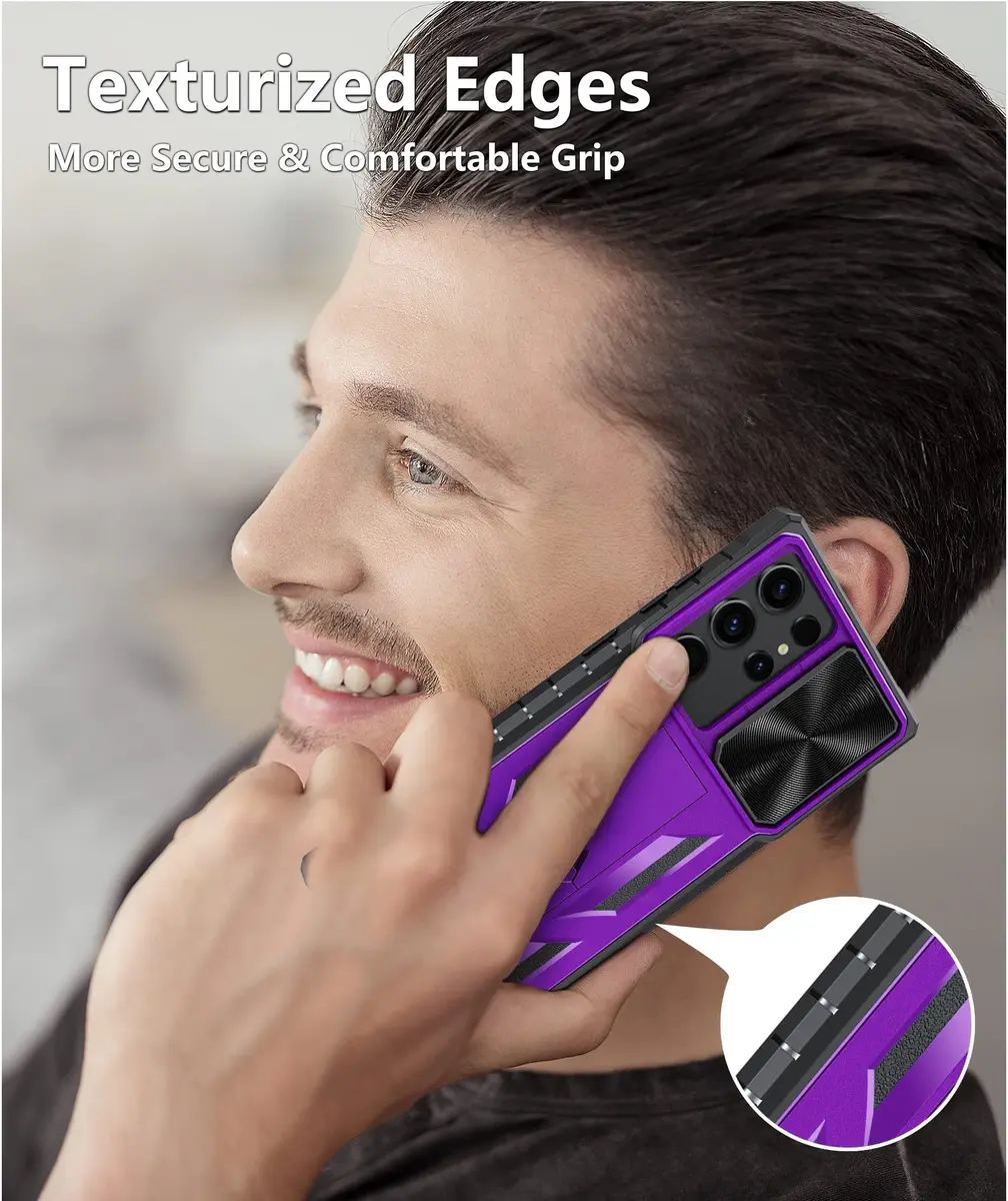 SOiOS Samsung Galaxy S23 Ultra Case with Kickstand & Slider Purple | Military Grade Heavy Duty Protection - view 8