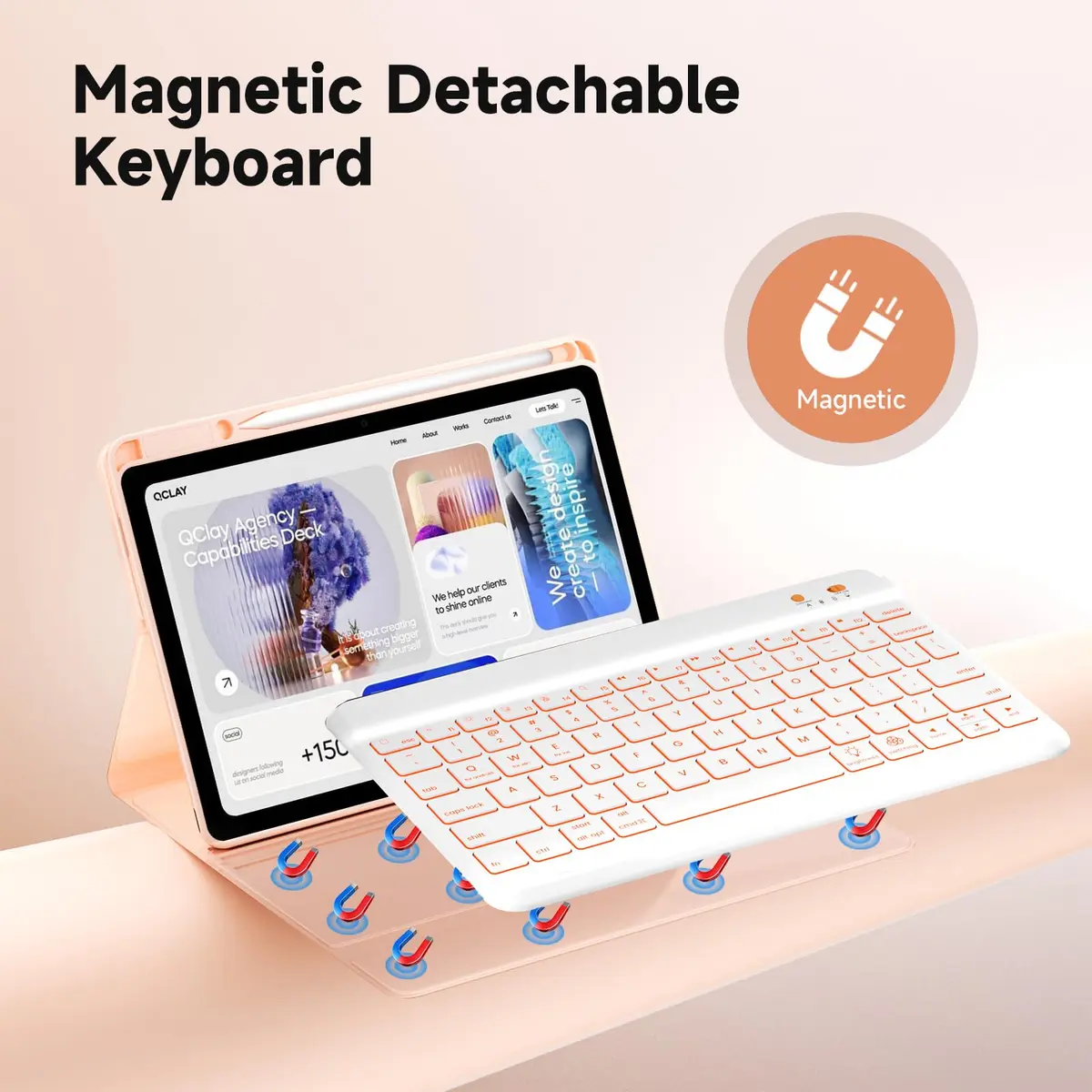 BLUTLOTUS Keyboard Case for iPad 9.7 inch 5th 6th Gen | 360° Rotatable with Pencil Holder - view 5