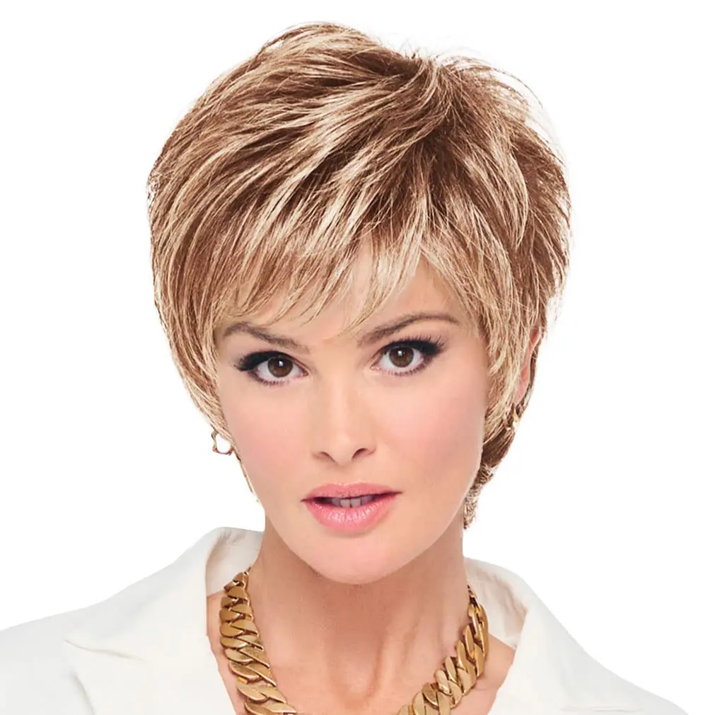 Hair u wear Raquel Welch Fierce And Focused Hand Tied Short Bob Wig, Average Cap, RL16/88 Pale Golden Honey | Chic, Heat-Friendly Synthetic - main product image