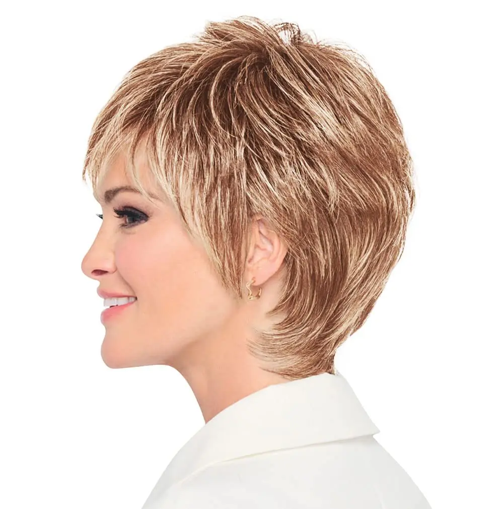 Hair u wear Raquel Welch Fierce And Focused Hand Tied Short Bob Wig, Average Cap, RL16/88 Pale Golden Honey | Chic, Heat-Friendly Synthetic - view 5