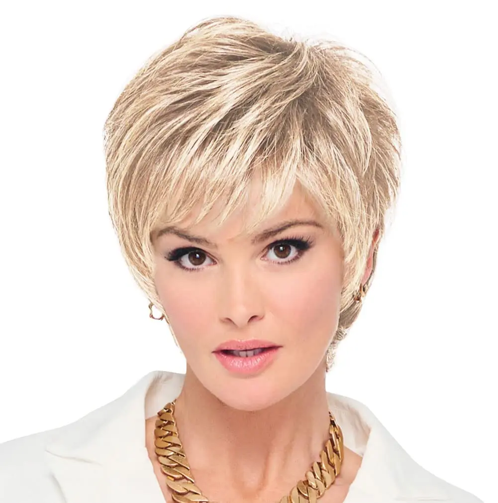 Raquel Welch Fierce And Focused Hand Tied Short Bob Wig 22in RL16/22 Iced Sweet Cream | Chic, Heat-Friendly Synthetic - main product image
