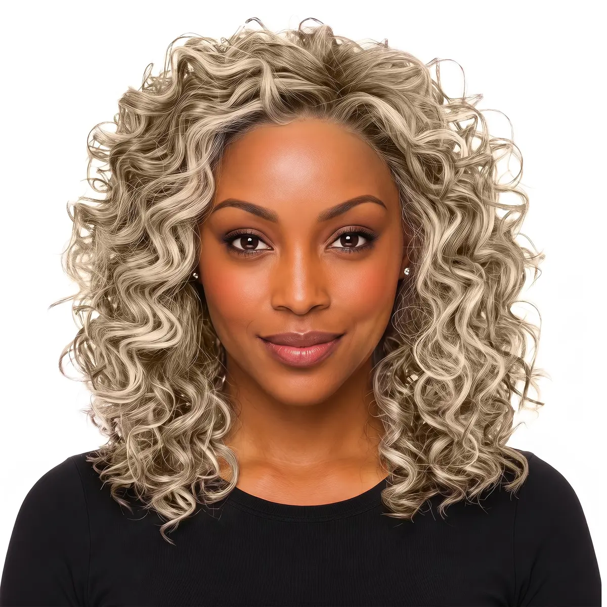 Hair u wear Raquel Welch Spiral Curls Wig, Mid-Length Blonde, Cap Size Average, Heat Friendly Synthetic Fiber - main product image