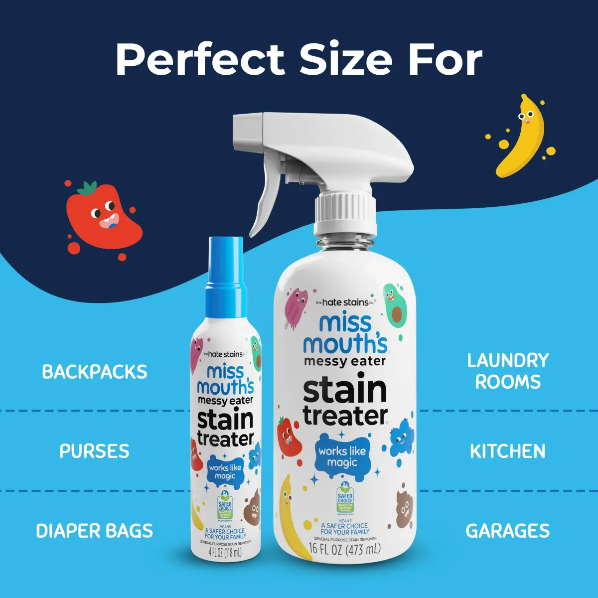 Miss Mouth's Messy Eater Stain Treater Spray 473ml (16 Fl Oz) | EPA Safer Choice Certified Laundry Stain Remover - view 8