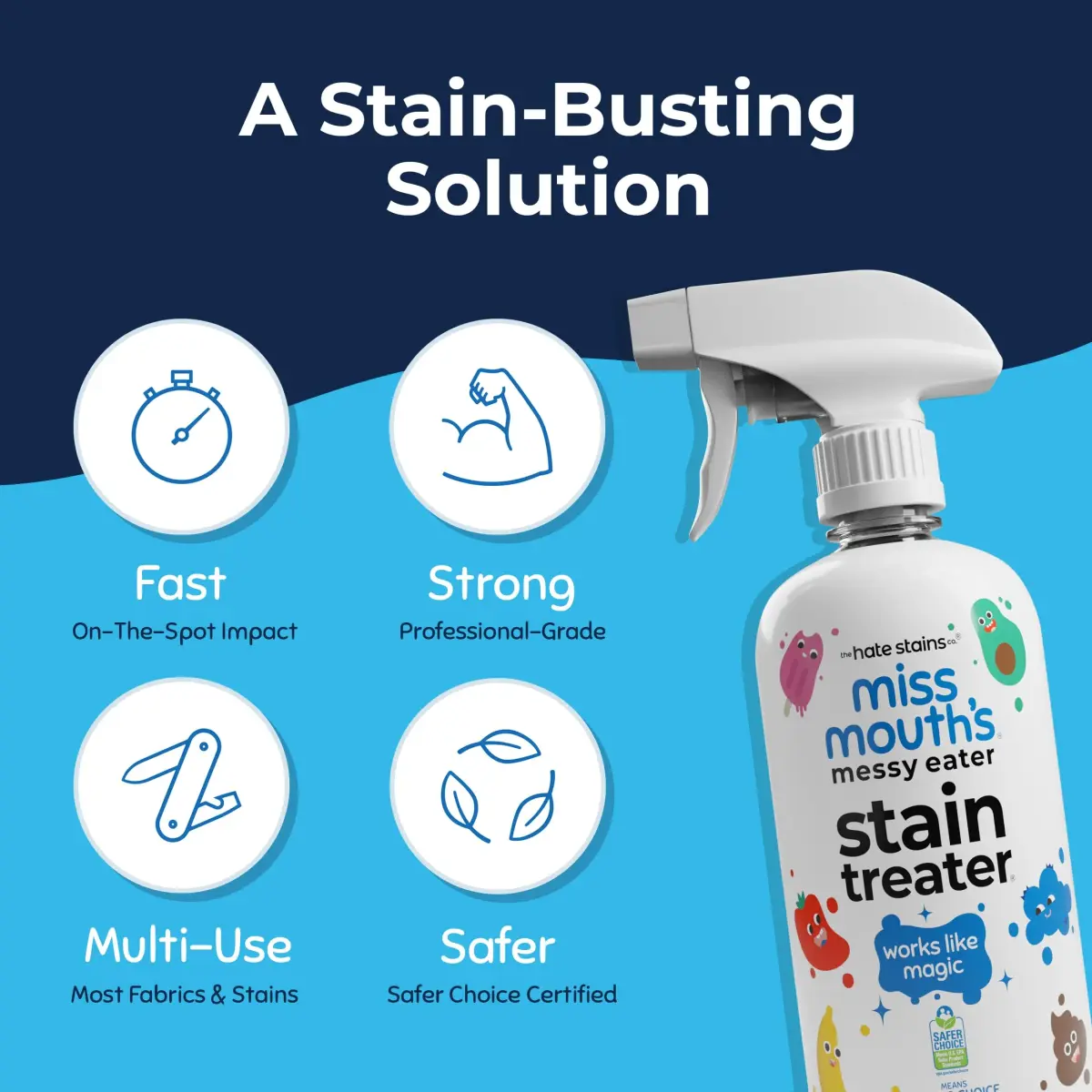 Miss Mouth's Messy Eater Stain Treater Spray 473ml (16 Fl Oz) | EPA Safer Choice Certified Laundry Stain Remover - view 4