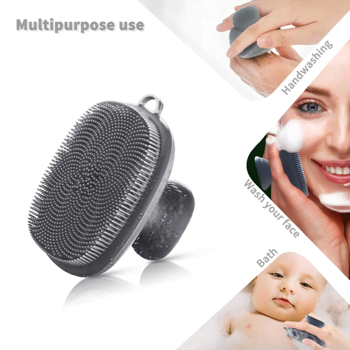VWMYQ Face Scrubber Facial Cleansing Brush Waterproof Silicone for Men | Gentle Pore Cleanser & Exfoliator - view 3