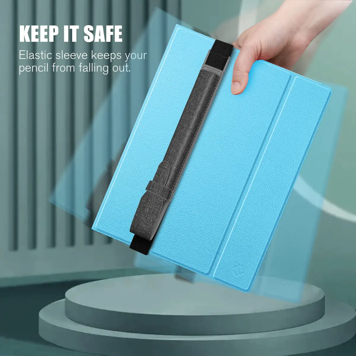 Fintie Grey PU Leather Pencil Holder for reMarkable 2/BOOX/Scribe Pen | Stylus Pouch with Elastic Band Strap - view 5