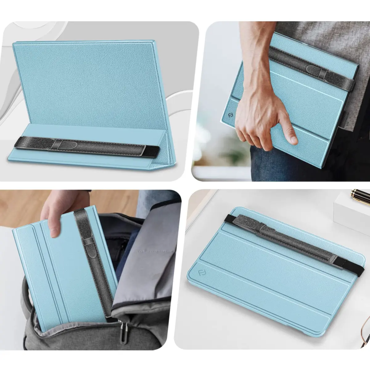 Fintie Grey PU Leather Pencil Holder for reMarkable 2/BOOX/Scribe Pen | Stylus Pouch with Elastic Band Strap - view 6