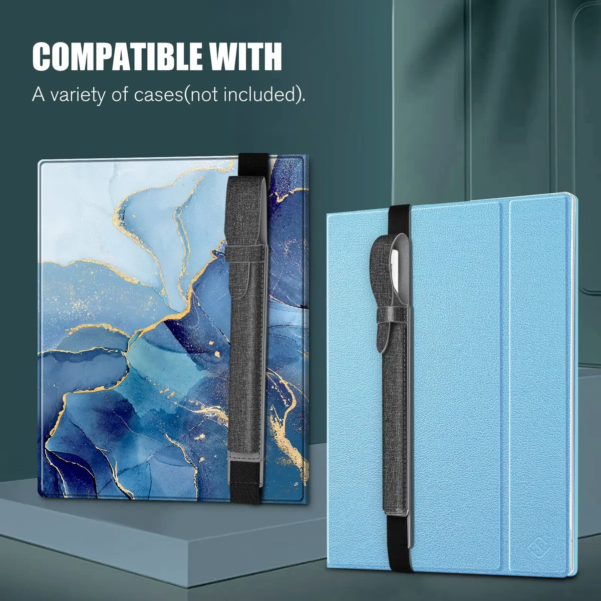 Fintie Grey PU Leather Pencil Holder for reMarkable 2/BOOX/Scribe Pen | Stylus Pouch with Elastic Band Strap - view 4