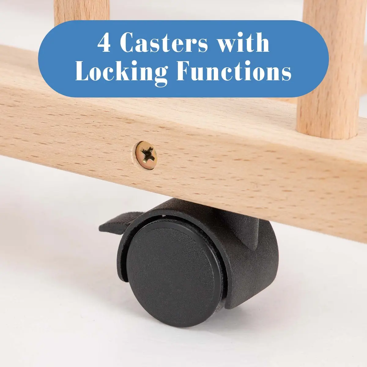 Somime Large Art Drying Rack with Four Caster Wheels | Wooden Canvas Storage Stand for Artists & Hobbyists - view 3
